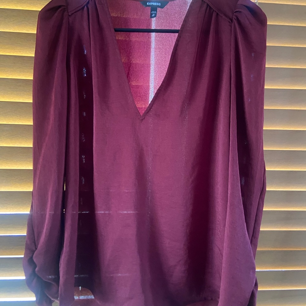 Express Women's Burgundy Top